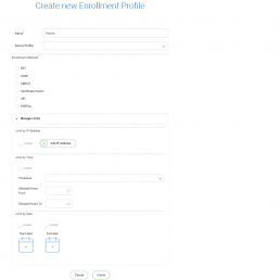Create enrollment profile - old
