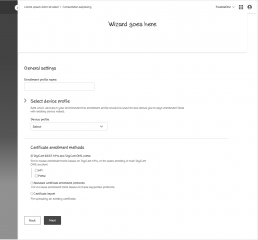 Setup process wireframes